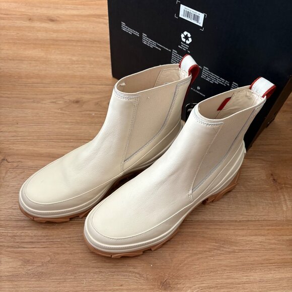 Sorel Brex Chelsea WP Ankle Boots Natural Sea Salt Beige NIB Women’s Size 9 - Picture 1 of 9